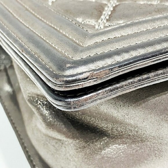 CHANEL Boy Bronze Bag Shoulder Lambskin Leather Ruthenium Metal Medium Size ⭐ - Picture 4 of 9